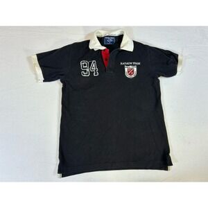 Radade Unique Brasil Polo Shirt Men's Medium Black White Team 94 Graphic